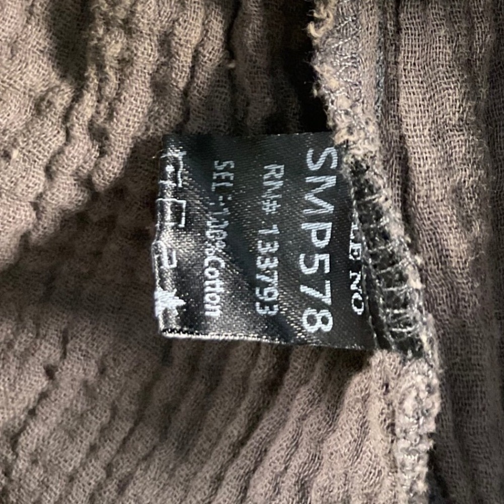 POL Floral Eyelet Lace and Double Gauze Joggers in Charcoal SMP578 med - Picture 6 of 10